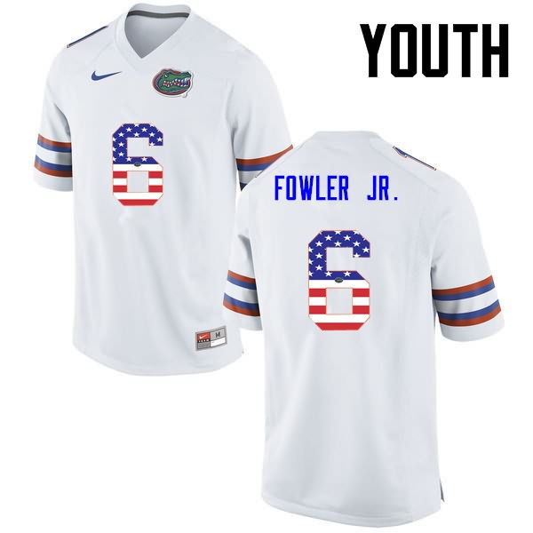 NCAA Florida Gators Dante Fowler Jr. Youth #6 USA Flag Fashion Nike White Stitched Authentic College Football Jersey BWZ4764DF